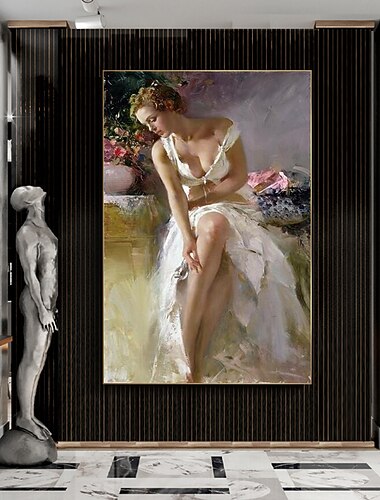 Handpainted Famous Flamenco Dancer Painting Canvas Painting Wall Art Poster for Bedroom Living Room Decor (No Frame)