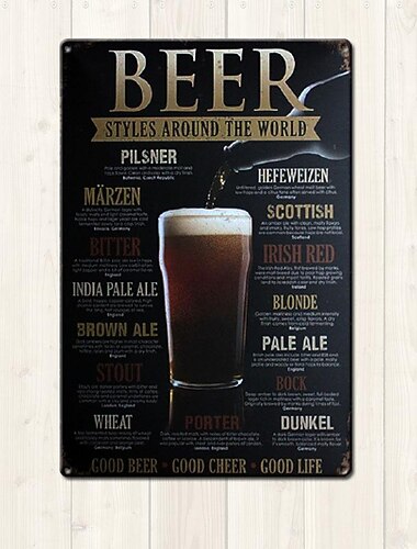 1 buc. placă de tablă retro din metal, semn de tablă de bere, semne de baruri vintage, decor de perete, pictură pentru agățat de perete pentru decorarea casei, semn de tablă din metal,
