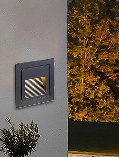 أضواء درج داخلي ليد للأضواء الدافئة أبيض / أبيض 3000 كيلو / 6000 كيلو IP65 أضواء مقاومة للماء للخطوات ، أسود 110-240 فولت