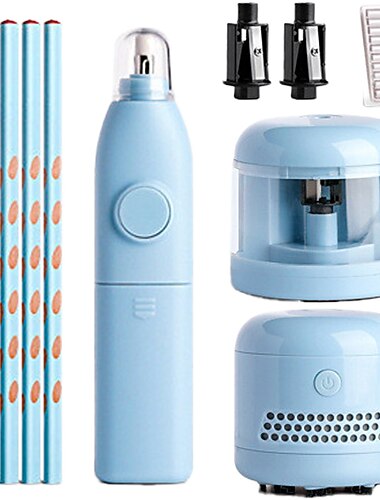 set di cancelleria elettrica combinazione di temperamatite elettrico gomma da cancellare per la pulizia del desktop
