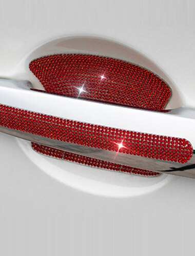 starfre 1/2/4pcs rhinestone bildørhåndtak klistremerker - bling biltilbehør krystall glitter dørhåndtak beskytter klistremerker og dekaler ripesikkerhet reflekterende auto klistremerke for kvinne &amp