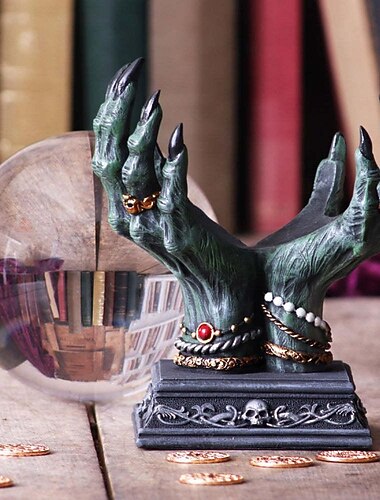 halloween ďábelská ruka křišťálová koule držák stolní dekorace úložiště pohanské čarodějnictví tarot halloween ozdoby