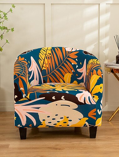 クラブチェアカバー バレルチェア スリップカバー ストレッチタブチェア スリップカバー、アームチェア ソファーカバー 犬 ペット用、洗えるソファー家具プロテクター 柔らかくて丈夫