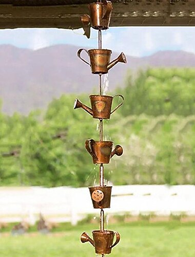 windgong metalen regenketting vlindergong en bekers regenvanger voor gootdak decor metalen afvoer regenketting