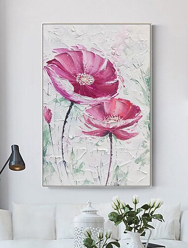 Handgefertigtes handgemaltes Ölgemälde Wandkunst abstrakte große Blumenbilder Heimdekoration Dekor gerollte Leinwand kein Rahmen ungedehnt
