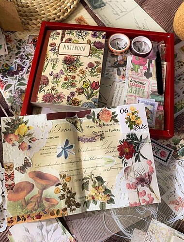 256 τμχ / σετ ρετρό αυτοκόλλητο φυτό βιβλίο δημιουργικό ins στυλ λογαριασμό χειρός υλικό χαρτί διακοσμητικά αυτοκόλλητα