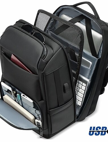 stockage multicouche sacs à dos étanches premium conception anti-vol pour hommes 17 pouces ordinateur portable moyen plus sac à dos avec port de charge usb cr9