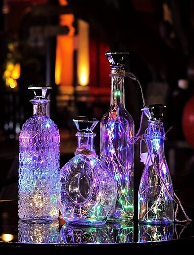 oktoberfest solaire bouteille de vin diamant liège lumières 20leds fil de cuivre extérieur étanche conte de fées guirlande lumineuse jardin mariage cour décoration 78.74 pouces