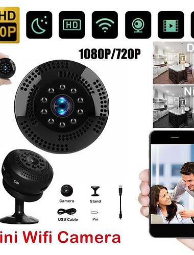 full hd 1080p/720p mini kamera wifi kamera távfelügyelet otthoni biztonság éjjellátó videó felvevő széles látószögű ip dada kamera