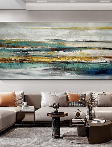 هانغ رسمت النفط الطلاء رسمت باليد عمودي تجريدي مناظر طبيعية الحديث بدون إطار داخلي