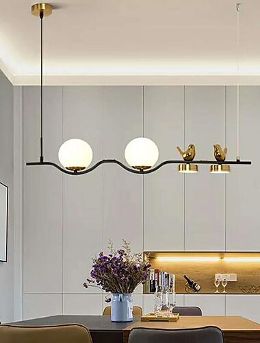 Luz pingente led 4 cabeças em forma de bola forro de sombra de vidro globle design moderno nórdico luzes da sala de jantar decoração interior iluminação suspensa do teto 110-240v