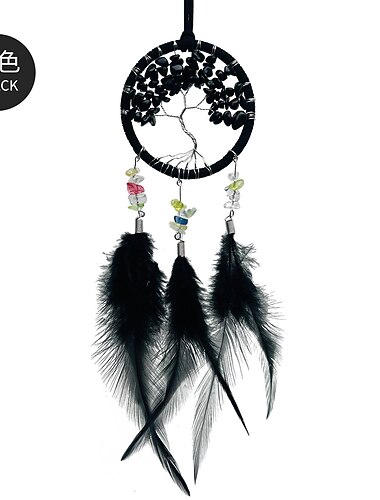 Attrape-rêves cadeau fait main tenture murale voiture pendaison décor art ornement artisanat plume pour enfants chambre mariage festival