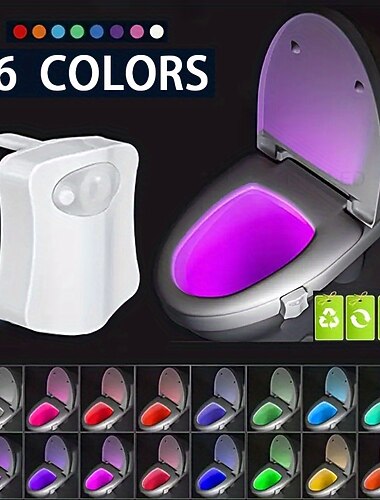トイレナイトライト pirモーションセンサー トイレライト led洗面所 ナイトランプ 16/8色 便器の照明 洗面所