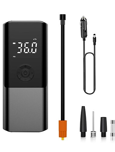 Bomba de inflado de neumáticos de coche inalámbrico, bomba de compresor de aire portátil de 150psi para neumáticos de coche con batería de 6000mah, bomba de neumáticos con luz led para bola de motor