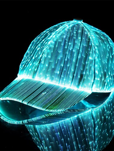 LED fiber optic cap med 7 farver USB genopladelig lysende baseball hat til fest begivenhed ferie lys hat