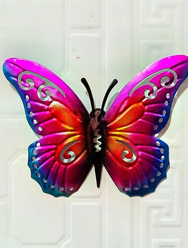 1 Stück Schmetterling-Wanddekoration aus Metall für Gartendekoration, Terrassendekoration, Raumdekoration, Partydekoration, Wandkunst, Terrassendekoration, Outdoor-Gartendekoration,