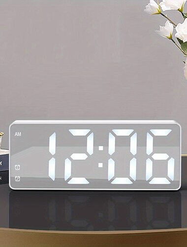 Digital Electronic Alarm Clock Large LED Alarm Clock With Temperature Display 12/24 Hours Snooze USB Plug Or AAA Power Supply Suitable For Bedroom And Living Room (No Batteries And Adapters)