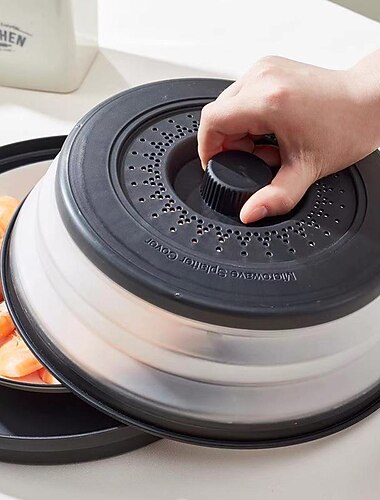 sammenleggbart mikrobølgeovndeksel, mikrobølgeovnlokk, multifunksjonell mikrobølgesprutbeskyttelse, mikrobølgeplatedeksel med dampventil, kjøkkenutstyr, kjøkkenutstyr