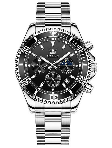 OLEVS 2870 Relojes de Lujo para Hombre Reloj de Cuarzo Deportivo Impermeable Reloj de Marca Superior con Fecha Cronógrafo Reloj de Pulsera de Cuarzo para Hombre