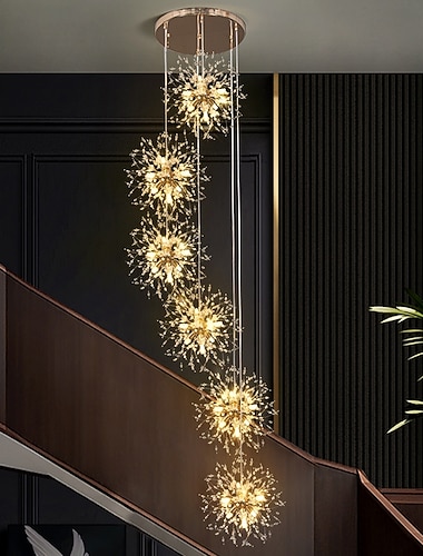 ثريات كريستالية فاخرة بتصميم عنقودي سبوتنيك ثريا مثبتة بالسقف مصباح ذهبي متدلي لغرفة الطعام والمطبخ وغرفة المعيشة والمطعم (ذهبي ، 18/36 ضوء) 110-240 فولت