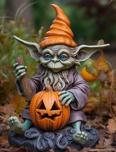 Halloween Pumpkin Garden Decoration Vampire Ornament Cute Ghost Landscape Resin Cartoon Crafts