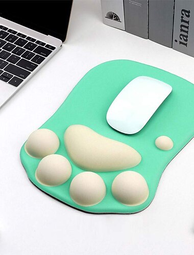 Tapis de souris 3d ergonomique avec repose-poignet patte de chat mignon repose-poignet en silicone doux et confortable tapis de souris tapis de poignet anti-dérapant pour ordinateur jeu d'ordinateur