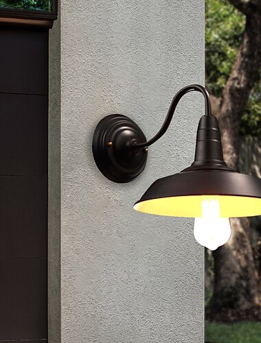 納屋のライト屋内/屋外防水黒グースネック照明器具屋内工業用ヴィンテージ壁取り付け用燭台倉庫用モダンファームハウス壁ポーチ屋内照明110-240V