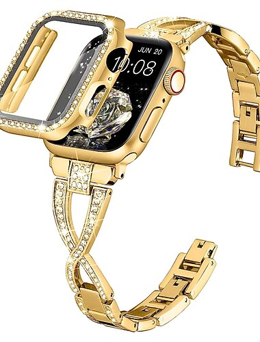 Bijoux Bracelet Compatible avec Bracelet Apple Watch 38mm 40mm 41mm 42mm 44mm 45mm 49mm avec étui Acier Inoxydable Bracelet de remplacement pour iwatch Series Ultra 8 7 SE 6 5 4 3 2 1