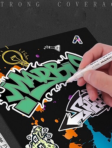 3 stk hvit akryl tusj penn merke modifikasjon tegning fargepenn for elever tegning rekord ta notater skolekontor