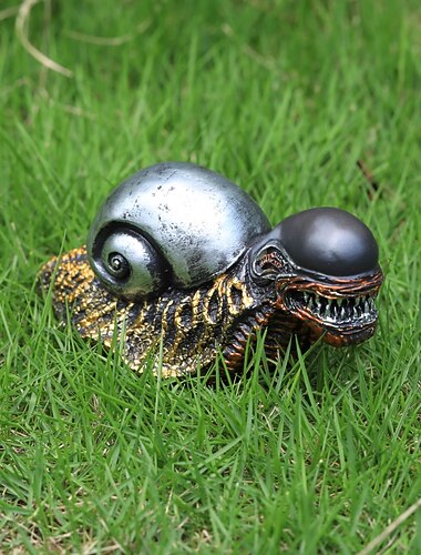 estatua de jardín de halloween estatuilla de caracol estatuilla de alienígena estatuilla de resina escultura animal patio césped yarda arte adornos jardín hogar interior al aire libre decoraciones