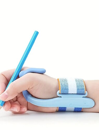 1 Stück Schreibhaltungstrainer für Schüler, Stifthalter, Korrektor, Handgelenkstütze, Ärmel, Handschrift, verstellbare Unterstützung, ergonomisch, für Schule, Trainingshilfe, Korrekturzubehör
