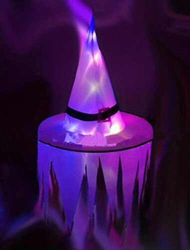 hehkuva halloween loma led valot hattu voidaan pitää päässä tai riipuksena noitahattu puutarhahotelli häät hehkua pimeässä koristelu halloween hauska hauskoja tarvikkeita