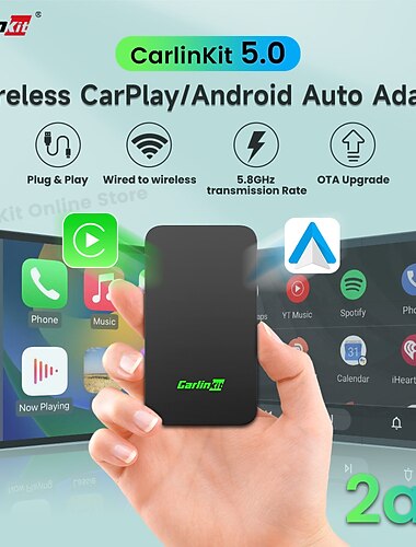 Carlinkit CPC200-2Air 2 Din Carplay sans fil Prêt à l'emploi CarPlay sans fil Android automatique sans fil pour