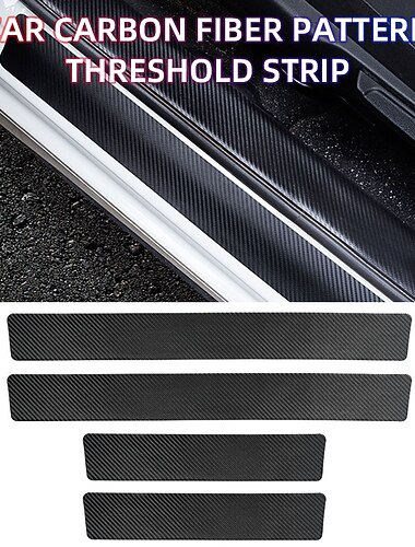 4 pçs adesivos de porta de carro universal para peitoril anti arranhões fibra de carbono adesivo de porta de carro acessórios de estilo