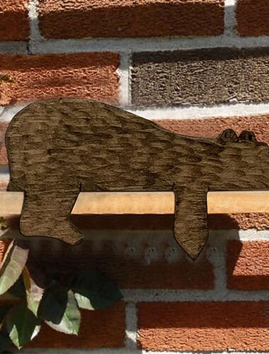 1ピース木製壁装飾クマドアトッパー壁アクセントドアフレームモダンな家の装飾家庭用木製装飾屋内屋外装飾9x16cm/3.54インチx6.3インチ