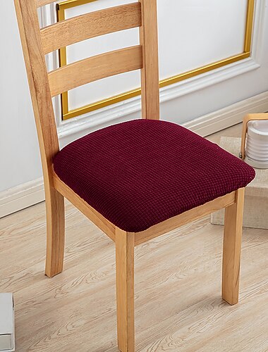 stoelhoezen voor eetkamerstoel bordeauxrood stretch stoelzitting hoes zacht effen effen kleur duurzaam wasbaar meubelbeschermer voor eetkamerfeest