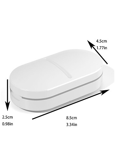 cortador de píldoras, cortador de píldoras para píldoras pequeñas o grandes, corta tabletas de vitaminas, triturador de píldoras portátil bonito para el bolsillo del bolso azul