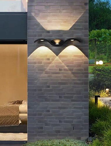 apliques de parede led para cima e para baixo à prova dwaterproof água ip65 luz de parede led decoração de arte lâmpada de parede led interior ao ar livre para quarto banheiro sala de estar corredor