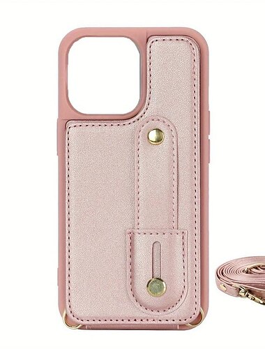 telefone Capinha Para iPhone 17 Pro Max 17 Air 16 15 14 Pro Max Plus 13 12 11 Pro Max Capa traseira Capa para Cartão Wallet Com Suporte com cordão com pulseira Côr Sólida TPU Couro PU