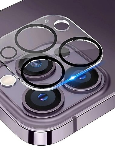 2 piezas protector de lentes de cámara Para Apple iPhone 16 iPhone 15 Pro Max Plus iPhone 14 13 12 11 Pro Max Plus Mini SE Vidrio Templado Dureza 9H Anti Burbujas Anti-Huellas Alta definición (HD) A