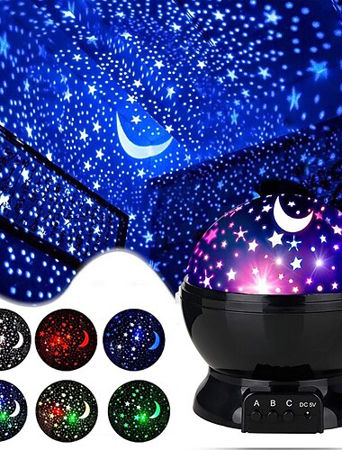 Sterrennachtlamp Projector Galaxy Licht Projector Led Rotatie Maan Ster Projector Nachtlampen voor Slaapkamer Feestdecoraties Verjaardag Valentijnsdag Geschenken