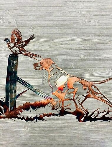 Chien décoration murale en métal art mural en métal oiseau ornement maison chambre salon fenêtre décoration 32.5x21.5cm