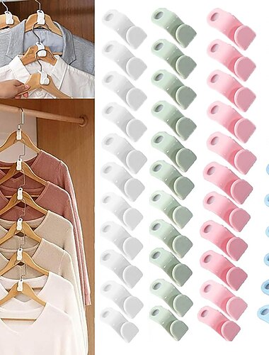 100 ganchos conectores para perchas de ropa que ahorran espacio, ganchos mágicos para perchas, ganchos de conexión en cascada de alta resistencia, extensores de perchas, clips para ropa para armario organizador