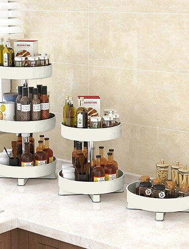 multifunkční kuchyně 360 otočný úložný stojan kořenka police výškově nastavitelný organizér na koupelnovou kosmetiku