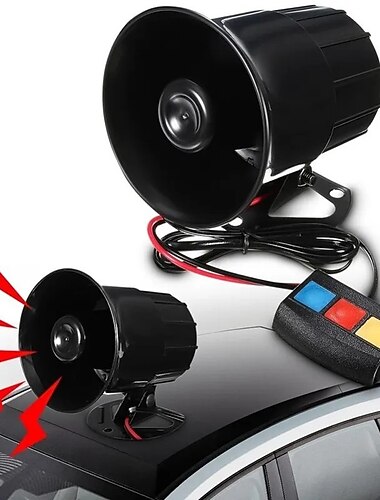 12v voiture moto 3 sons sirène klaxon alarme haut-parleur électronique cloche voiture appareils électriques klaxon d'alarme à trois tons