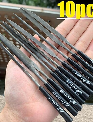 10 pièces ensemble de limes à aiguilles pour métal verre pierre bijoux sculpture sur bois artisanat s8kca64