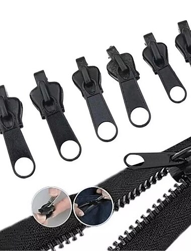 6 قطع مجموعة الإصلاح بسحاب - مجموعة أدوات إصلاح سحاب المنزلق الفورية - حزمة استبدال الإنقاذ القابلة للإزالة بسحاب الإصلاح ، مجموعة السوستة الفورية