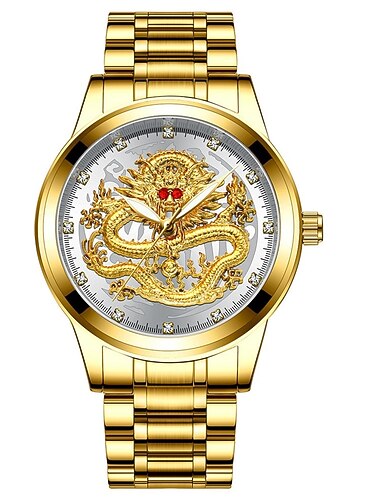 Orologi da uomo di lusso orologio al quarzo in oro 3D impermeabile orologio automatico autoimpennante regalo per uomini Relojes