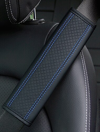 2 st fiberläderpräglat bilbälte axelskydd skyddsskydd säkerhetsbälte