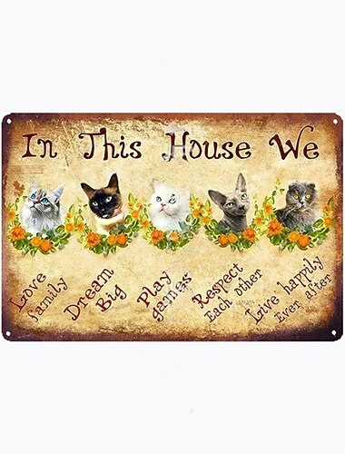 1 stk retro metall tinn skilt blomst tinn skilt vintage kjøkken skilt veggdekor, maleri veggoppheng for hjemmeinnredning veggkunst metall tinn skilt 20x30cm/8''x12''